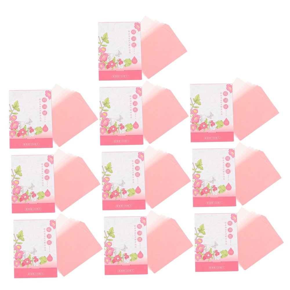 Beaupretty 10 Boxes Oil Control Facial Tissues Pack Portable Oil Absorbing Blotting Paper for Oily Skin Shine Removal for Men and Women Unisex Skin Care