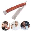 Gogogmee Wood Handle Foldable Straight Barber Razor for Men Durable Manual Shaving Tool for Beard Sideburns and Short Hair Lightweight Portable Design for Barbershops and Salons view 4