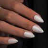 KQueenest Matte Cat Eye Press On Nails Short Almond, Winter Press On Nails with Glue, Glitter White Fake Nails Short Stiletto, Velvet Sparkly Chrome Soft Gel Glue On Nails for Women Gift, 30 Pcs view 2