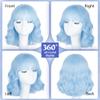 SUKRI Pastel Light Blue Bob Wigs with Bangs for Women Loose Wavy Wig 12 Inch Shoulder Length Bob Synthetic Cosplay Wig for Girls Colorfed Costume Wigs (Light Blue) view 3
