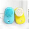 BESTYASH 2pcs Silicone Facial Cleansing Brush Deep Exfoliating Face Scrubber for Women Gentle Blackhead Removal and Pore Massage Portable Dual Sided Manual Brush in Lemon Yellow and Sky view 3