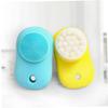 MUSISALY 2pcs Two in One Silicone Facial Brush Double Sided Face Wash Tool for Gentle Cleansing and Pore Massage Durable Lightweight Travel Face Cleaner for Women Lemon Yellow Sky Blue view 4