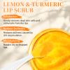 Turmeric Lemon Lip scrub & Turmeric Lip Balm with Brush Set 3PCS - Lips Scrubber Exfoliator for Dark Lips, Reduces Fine Lines Lip - Hydrating & Smooth Cracked, Dull, Dry view 2