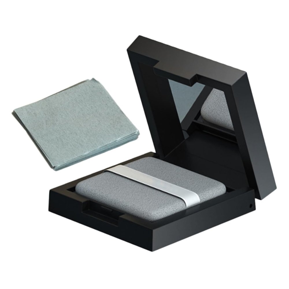 Beatifufu Womens Oil Blotting Paper with Mirror and Powder Puff Facial Blotting Tissue for Pore Oil Control Makeup Friendly Skin Blotter for Oily Skin Face Maintenance