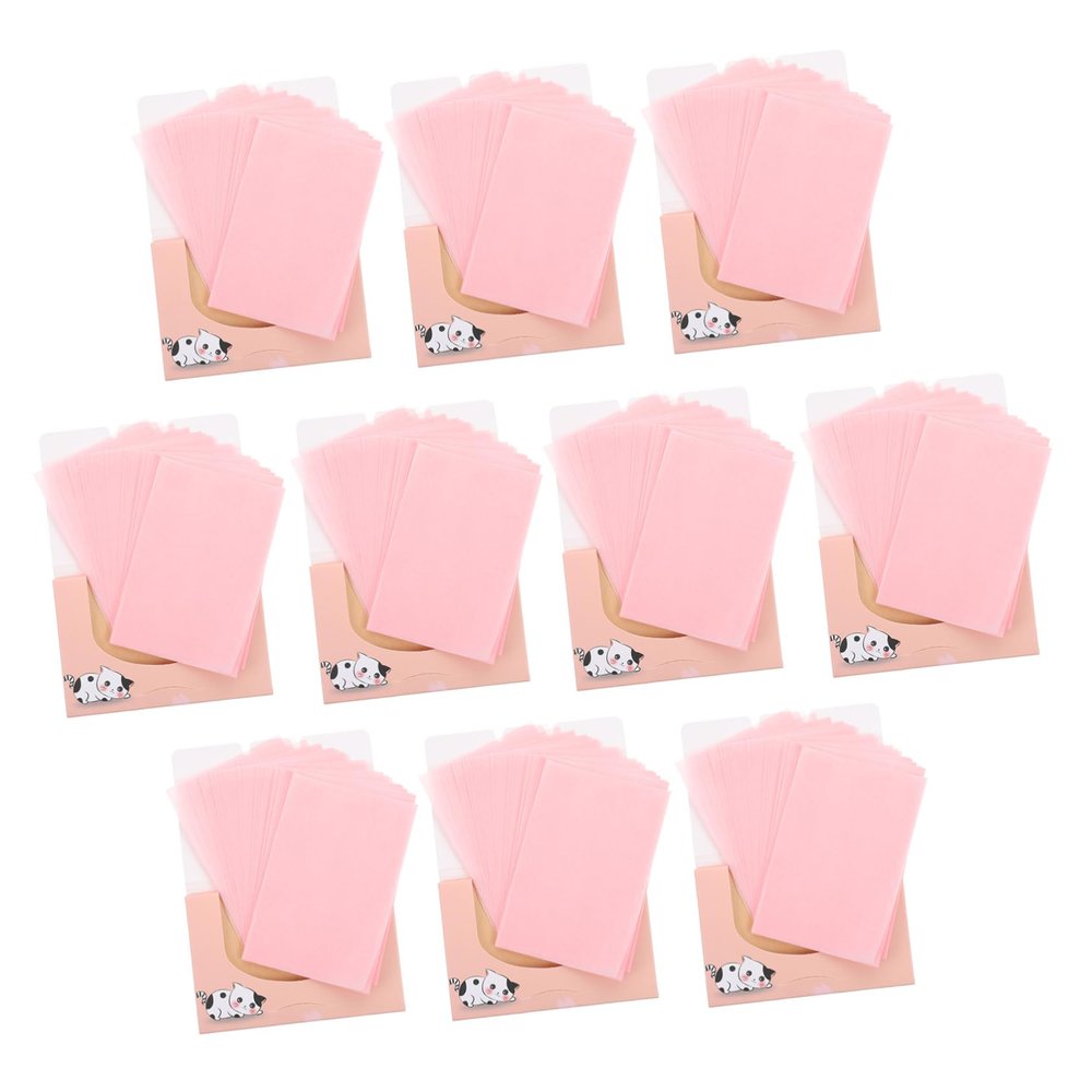 Baluue 10 Boxes Facial Oil Absorbing Paper Double Sided Blotting for Oil Control and Makeup Touch Up Portable Soft Skin Care Tissues for Oily Skin Total