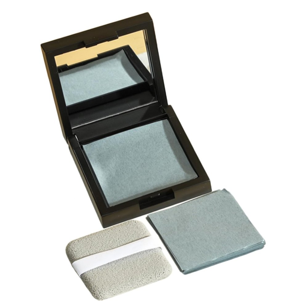 OATIPHO Portable Oil Absorbing with Mirror Compact Control Blotting Papers for Face and Makeup Lightweight and Easy to Use for Men and Women No Powder Residue