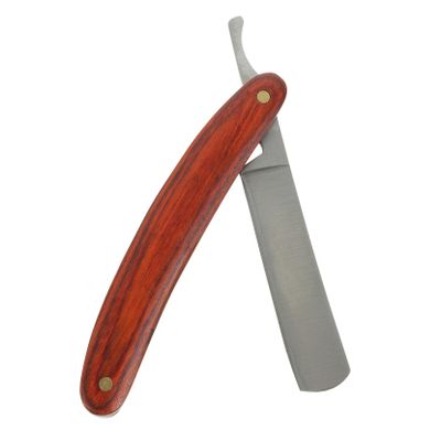 WRITWAA Wood Handle Manual Shaving Razor Foldable Straight Barber Razor for Men Durable Lightweight Beard and Sideburns Grooming Tool for Barber Shops and Hair Salons Random Style