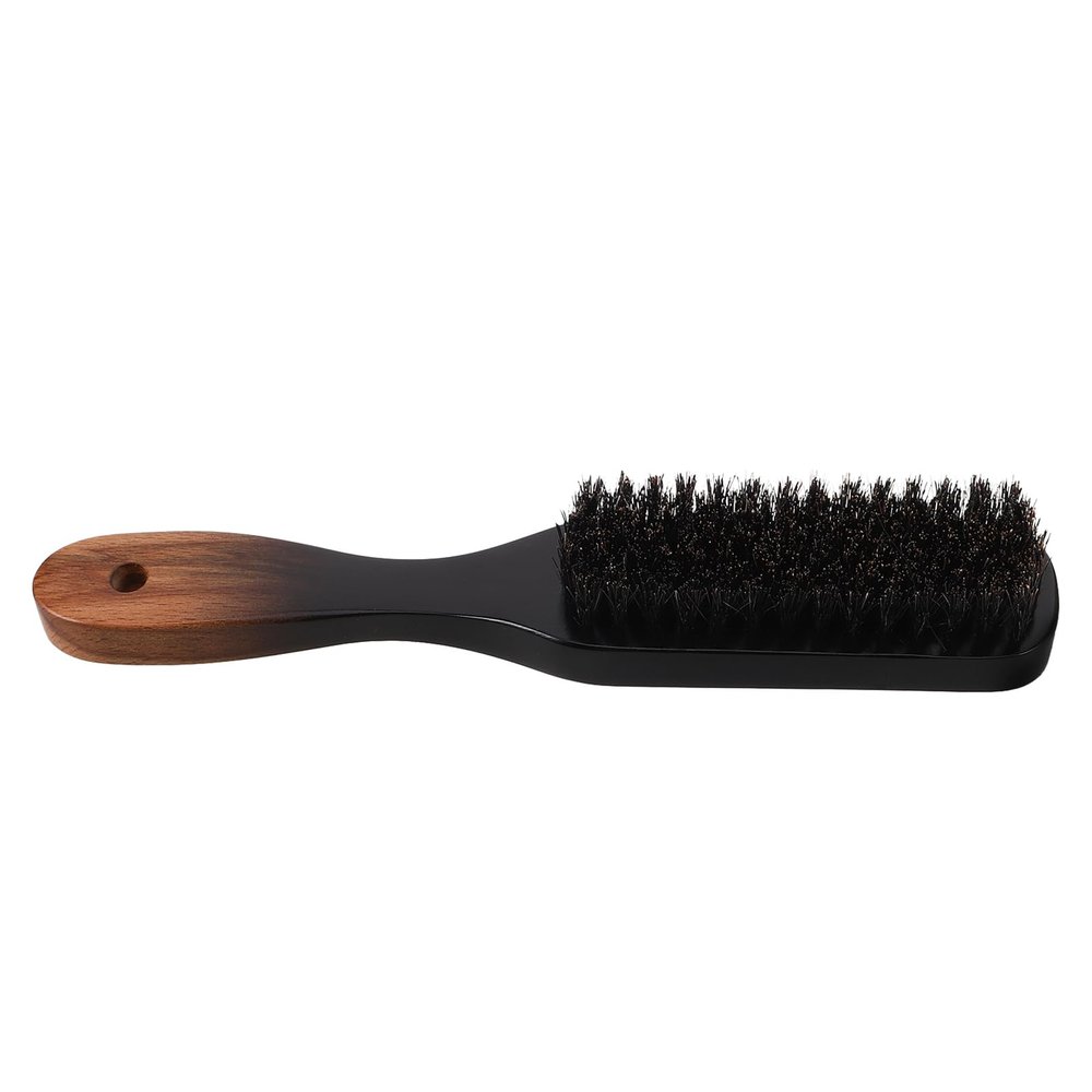 Didiseaon Boar Bristle Beard Brush: Men Grooming Tool Mustache Comb With Wood Gradient Handle Straightener For Hairdressing Shaving Facial Hair