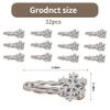 12Pcs Snowflake Hair Clips, Snowflake Hair Accessories, Sparkly Christmas Hairs Accessories for Women, Silver Metal Alligator Clips for Long Thick Hairs, Christmas Holiday Cute Snowflakes Women Clip view 2