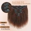 Afro Kinky Curly Clip Ins Human Hair 4C Hair Clip in Extensions Real Natural Human Hair for Black Women 8 pecs with 20 Clips 120g Dark Brown Color 14 Inch view 3
