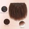 Afro Kinky Curly Clip Ins Human Hair 4C Hair Clip in Extensions Real Natural Human Hair for Black Women 8 pecs with 20 Clips 120g Dark Brown Color 14 Inch view 4