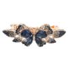 Happyyami Elegant Rhinestone Butterfly Hair Barrette for Women Spring Metal Hair Clip with Crystal Decoration for Prom and Daily Styling Comfortable Scalp Friendly Design in Dark Blue view 1