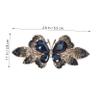 Happyyami Elegant Rhinestone Butterfly Hair Barrette for Women Spring Metal Hair Clip with Crystal Decoration for Prom and Daily Styling Comfortable Scalp Friendly Design in Dark Blue view 2