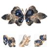 Happyyami Elegant Rhinestone Butterfly Hair Barrette for Women Spring Metal Hair Clip with Crystal Decoration for Prom and Daily Styling Comfortable Scalp Friendly Design in Dark Blue view 4