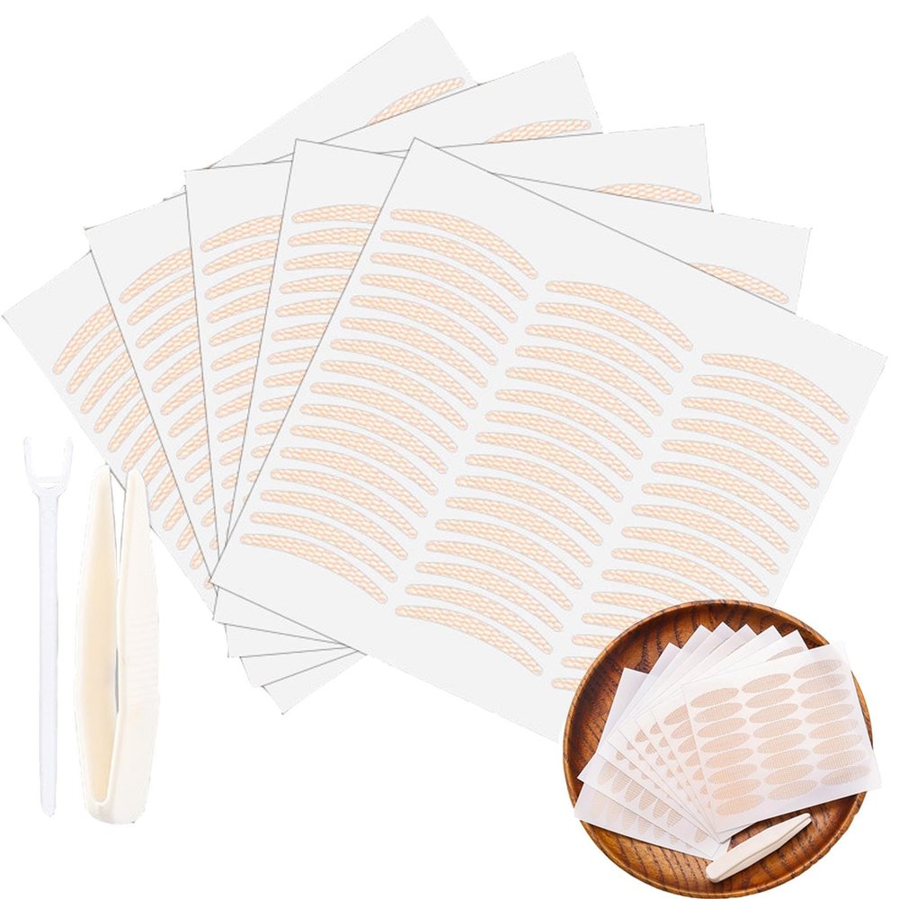 Lace Double Eyelid Tape|Lace Double Eyelid Tape Water Activated|Natural Fiber Invisible Waterproof Lace Eye Lift Tape 240pcs|Portable Breathable Enhancing Adhesive Strips For Hooded/Sagging Eyes (#03)