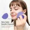 2 Pack Face Scrubber,Silicone Facial Cleansing Brush for Men & Women,Reusable Gentle Facial Waterproof Cleansing Skin Brush Exfoliating Scrubber for Sensitive Skin (Gray+Purple) view 4