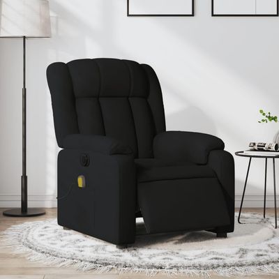 SKM Electric Massage Recliner Chair Black Fabric,Black (Weight 47.62KG)