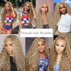 #22 Blonde Bundles Human Hair Deep Wave Bundles 26 Inch Unprocessed Brazilian Virgin Hair Ash Blonde Deep Wave Bundle Human Hair Extensions 50 Gram Per Bundle view 2