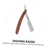 SAFIGLE Wood Handle Foldable Straight Barber Razor Manual Shaving Tool for Men Durable Lightweight Design for Beard Sideburns and Hair Salon Use Random Style view 4