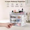 4-Layer Transparent Cosmetic Storage Box, Drawer-Style Makeup Organizer With 3 Drawers, Large Capacity Makeup Box For Lipsticks, Perfumes, Brushes, And Skincare view 2