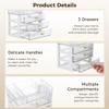 4-Layer Transparent Cosmetic Storage Box, Drawer-Style Makeup Organizer With 3 Drawers, Large Capacity Makeup Box For Lipsticks, Perfumes, Brushes, And Skincare view 3