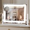 Vanity Mirror with Lights, 16"12" LED Makeup Mirror, HD Professional Mirror, 10X Magnification, Smart Touch with 3-Color Lighting, Dimmable, 360 Rotation, Lighted Up for Makeup Desk, Bedroom (White) view 1