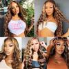 Blonde Bundles Human Hair Deep Wave Bundles 22 Inch Unprocessed Brazilian Virgin Hair P30/613 Highlight Brown Deep Wave Bundle Human Hair Extensions 50 Gram Per Bundle view 2