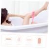 ADOCARN 3pcs Non Skid Long Handle Bathing Brush with Massage Function for Body Cleaning Durable Shower Scrubber for Home Use Soft Skin Friendly Design Light Pink view 3