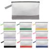 10 Pcs Cotton Canvas Makeup Bags, Blank DIY Craft Zipper Bags Pouches Multipurpose Travel Toiletry Pouch Pencil Case Stationary Storage Bulk for DIY Crafts Painting Embroidery view 1