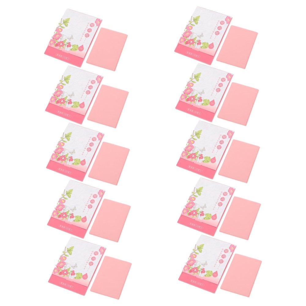 FOYTOKI 10 Boxes Facial Oil Blotting Paper for Oily Skin Portable Absorbing for Face Lightweight Compact Facial Papers Suitable for Men and Women