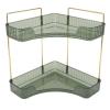 2 Tier Corner Bathroom Countertop Organizer Space Saving Easy Assembly Metal Corner Countertop Shelf for Cosmetics Skin Care (Dark Green) view 4