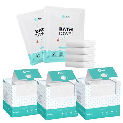 Face Towels 150 Count & Bath Towels 10 Count