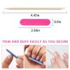 200Pack Nail Files Kit Mini Nail Files Double Sided Nail Buffer Orange Nature Wood Nail Care Sticks Cuticle Manicure and Pedicure Stick for Fingernail Cleaning Cuticle Stick view 2