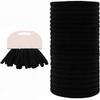 20 Pcs Black Hair Ties for Women - Soft Cotton Ponytail Holders for Thick & Curly Hair, No Damage Stretchy Hair Bands (Multipack Daily Hair Accessories) view 1