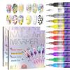 12 Colors Nail Art Pens Set, Nail Art Markers for Gel Markers DIY 3D Polish Pens Acrylic Paint Professional Brush Set Polish Drawing(2set) view 1