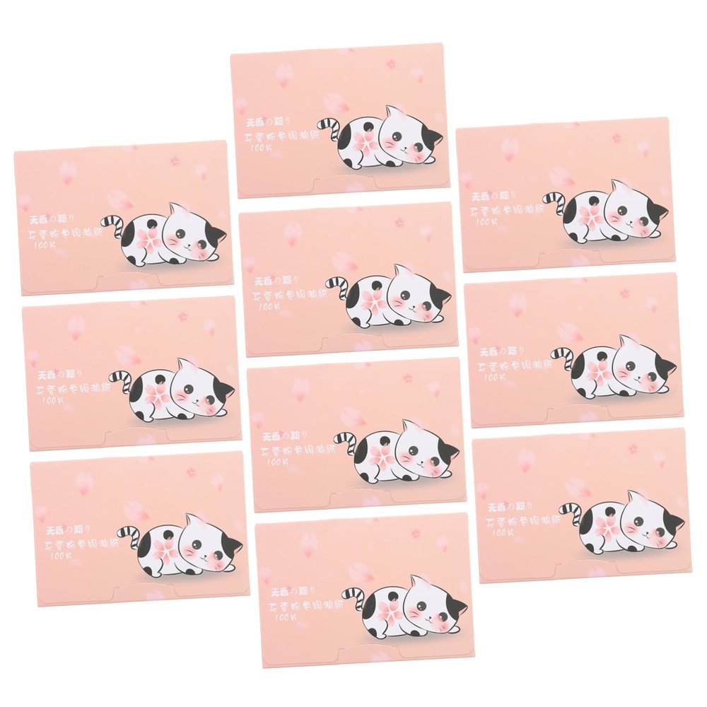 Beatifufu 10 Boxes Natural Oil Control Face Blotting Paper for Oily Skin Care Ultra Thin Absorbing Tissues Portable Soft Skin Care for Home Gym Office Use