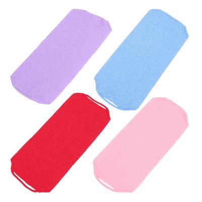 Didiseaon 4pcs Back Scrubber Towel - Exfoliating Bath Washcloth with Stretchable Pull Strap Shower Bath Wash Cloth Pull Strap for Dead Skin Removal