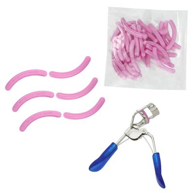 30 Pack Eyelash Curler Refills, Universal Silicone Eye Lash Curler Replacement Refill Pads Compatible with Shiseido (Pink, 30Pack)