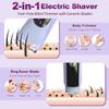 RSRNKXC Electric Shaver for Women,2-in-1 Painless Hair Removal, Bikini Trimmer, IPX7 Waterproof for Shower Use for Face & Body Smooth Skin with LED Display, Rechargeable Razor for Travel view 2