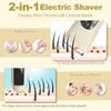 RSRNKXC Women's Electric Shaver and 2-in-1 Bikini Trimmer IPX7 Waterproof for Shower Use, Ceramic Blade for Sensitive Skin, USB Rechargeable with LED Display view 2