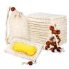 50 Pack Soap Saver Bags, Natural Cotton Linen Mesh Soap Bag with Drawstring for Exfoliating, Foaming, and Drying, Bar Pouch for Bath and Shower Use (3.5x5.5 Inch) view 1