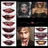 12 Sheets Halloween Tattoo Stickers Halloween Prank Makeup Temporary Tattoos for Adults Waterproof Tattoo Realistic Temporary Tattoos Scary Big Mouth Fake Tattoos for Halloween Cosplay Party view 1