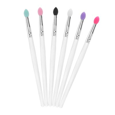 NULYLU 6PCS Large Sequined Silicone Eyeshadow Brush Kit Professional Makeup Tool Lightweight Portable for Precise Eye Shadow Application Mixed Colors for Beginners and Salon Use