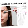 NULYLU 6PCS Large Sequined Silicone Eyeshadow Brush Kit Professional Makeup Tool Lightweight Portable for Precise Eye Shadow Application Mixed Colors for Beginners and Salon Use view 3