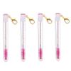 Beatifufu 4pcs Eyelash Brush Tubes with Keychain Portable Mascara Wands for Eyebrow and Eyelash Makeup Lightweight Plastic and Fiber Brushes Travel Friendly Beauty Tools Rose Red view 1