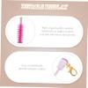 Beatifufu 4pcs Eyelash Brush Tubes with Keychain Portable Mascara Wands for Eyebrow and Eyelash Makeup Lightweight Plastic and Fiber Brushes Travel Friendly Beauty Tools Rose Red view 3