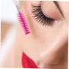 Beatifufu 4pcs Eyelash Brush Tubes with Keychain Portable Mascara Wands for Eyebrow and Eyelash Makeup Lightweight Plastic and Fiber Brushes Travel Friendly Beauty Tools Rose Red view 4