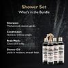 DandyMen Mens Shower Set  Shampoo, Conditioner, Body Wash & Shower Oil  Cleansing & Moisturizing Grooming Kit for Hair & Skin (Obsidian Cardamom) view 2
