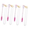 Mikinona 4pcs Portable Hanging Mascara Tube with Rhinestone Keychain Lash Brow Comb Brushes for Eyelash and Eyebrow Makeup Lightweight Travel Friendly Tools for Women view 1