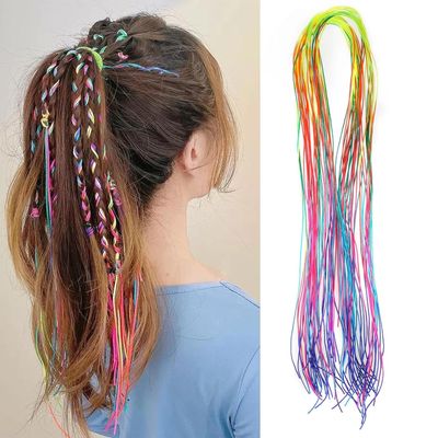 32 Pcs Colorful Hair Wrap String For Braids Assorted Rainbow Fashionable Gradient Color Women Girls DIY Ponytail Braids Styling Accessories